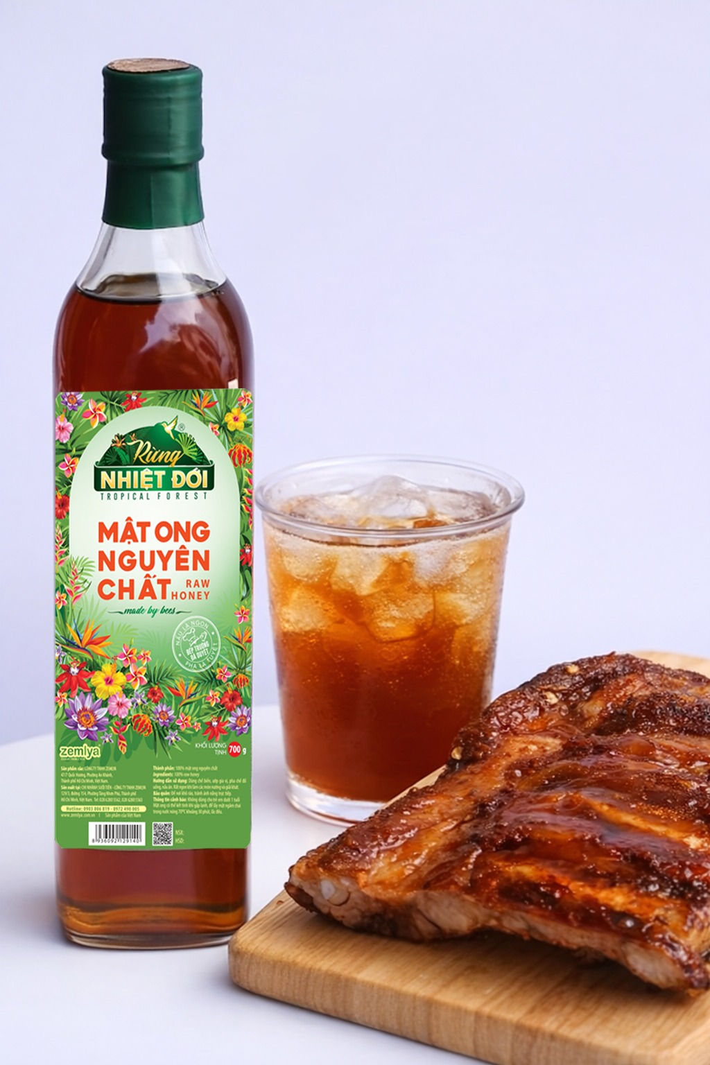 Mật ong nguyên chất Rừng Nhiệt Đới 700g thích hợp ướp nướng Mật ong nguyên chất Rừng Nhiệt Đới 700g thích hợp ướp nướng