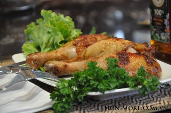 Đùi gà nướng mật ong chín Honimore thơm nức 2 mật ong