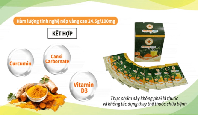 Bổ sung canxi vitamin D tinh nghệ canxi Honimore 3 tinh nghệ